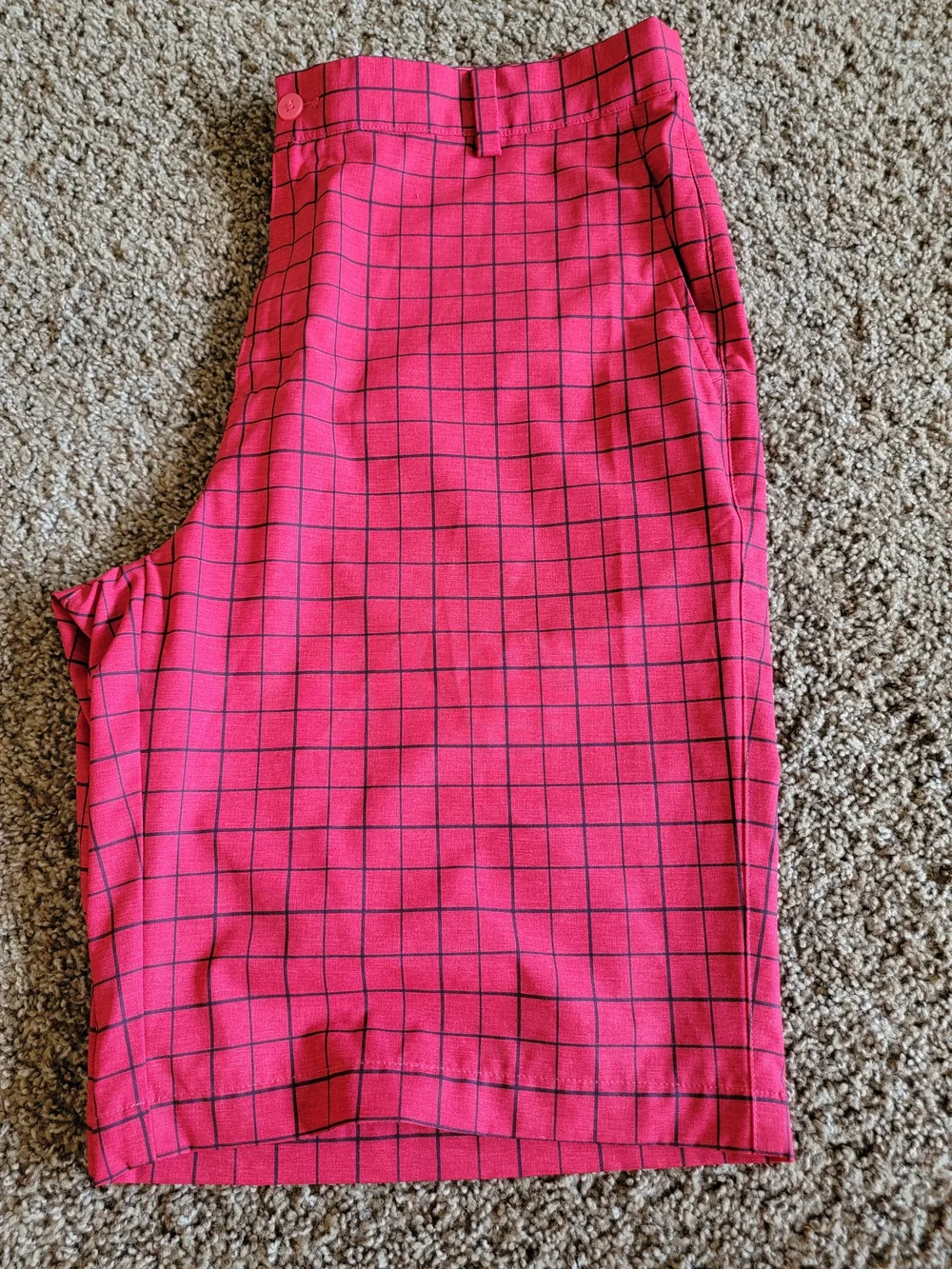 Nike Golf Tour Performance Dri-FIT Men’s Golf Shorts 34 Red/Black Plaid